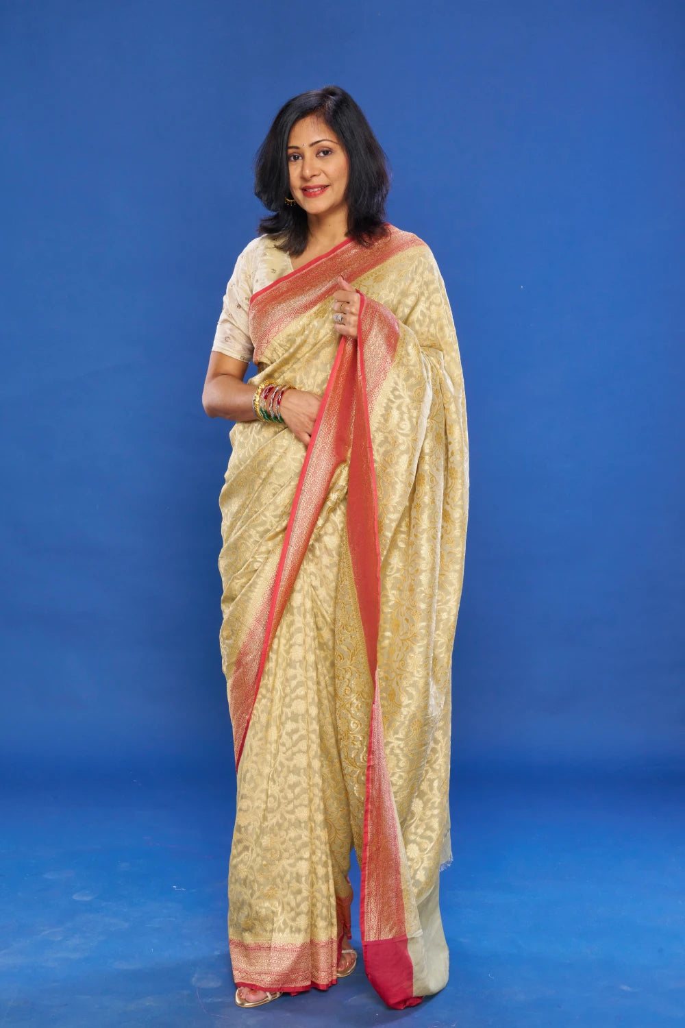 Alluring Sage Green saree With Dusty Rose Border