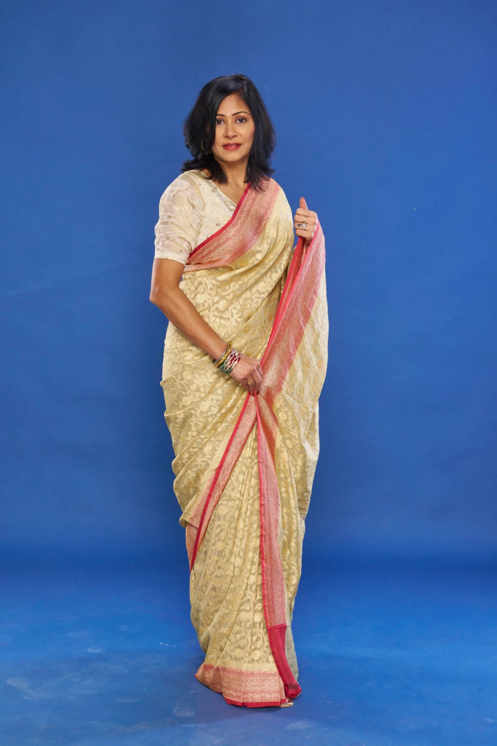 Alluring Sage Green saree With Dusty Rose Border