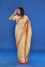 Alluring Sage Green saree With Dusty Rose Border