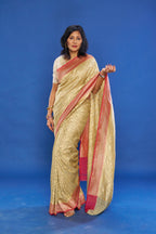 Alluring Sage Green saree With Dusty Rose Border