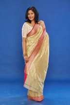Alluring Sage Green saree With Dusty Rose Border