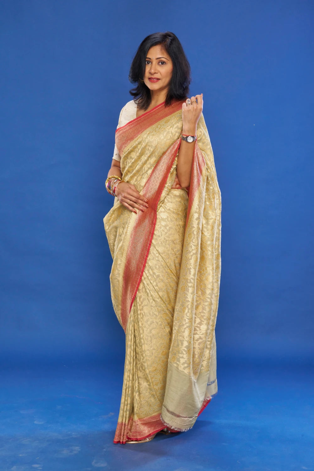 Alluring Sage Green saree With Dusty Rose Border