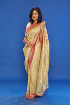 Alluring Sage Green saree With Dusty Rose Border