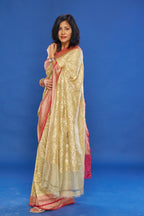 Alluring Sage Green saree With Dusty Rose Border