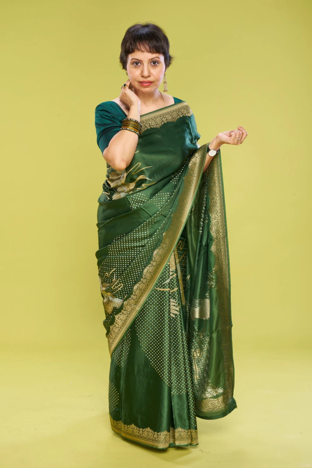Radiantly Dark Green Elegance