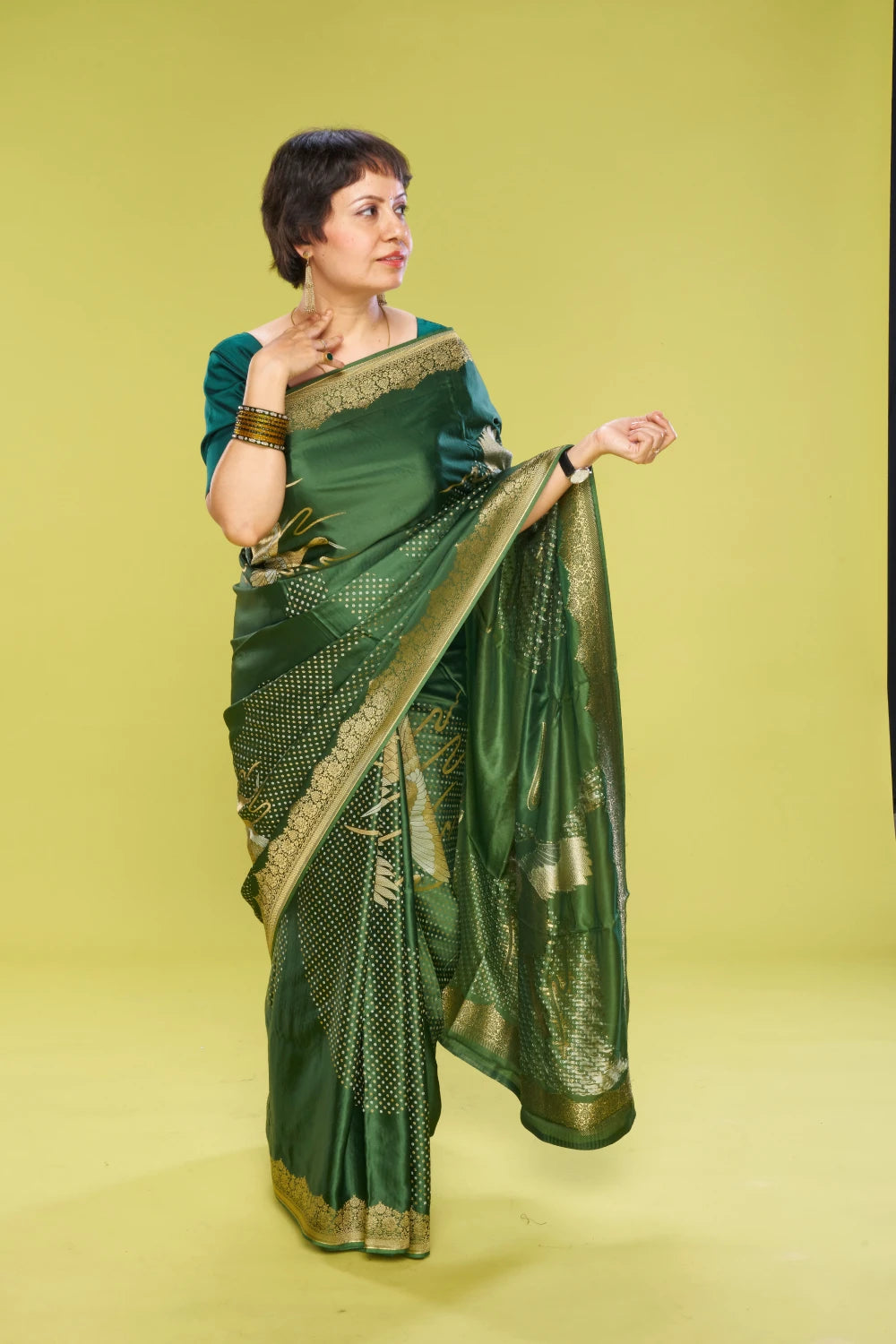 Radiantly Dark Green Elegance