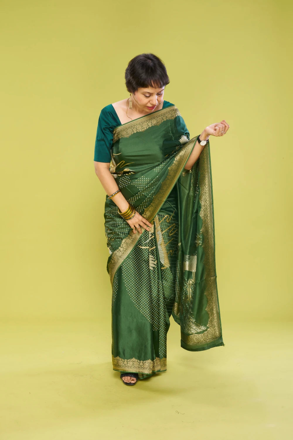 Radiantly Dark Green Elegance
