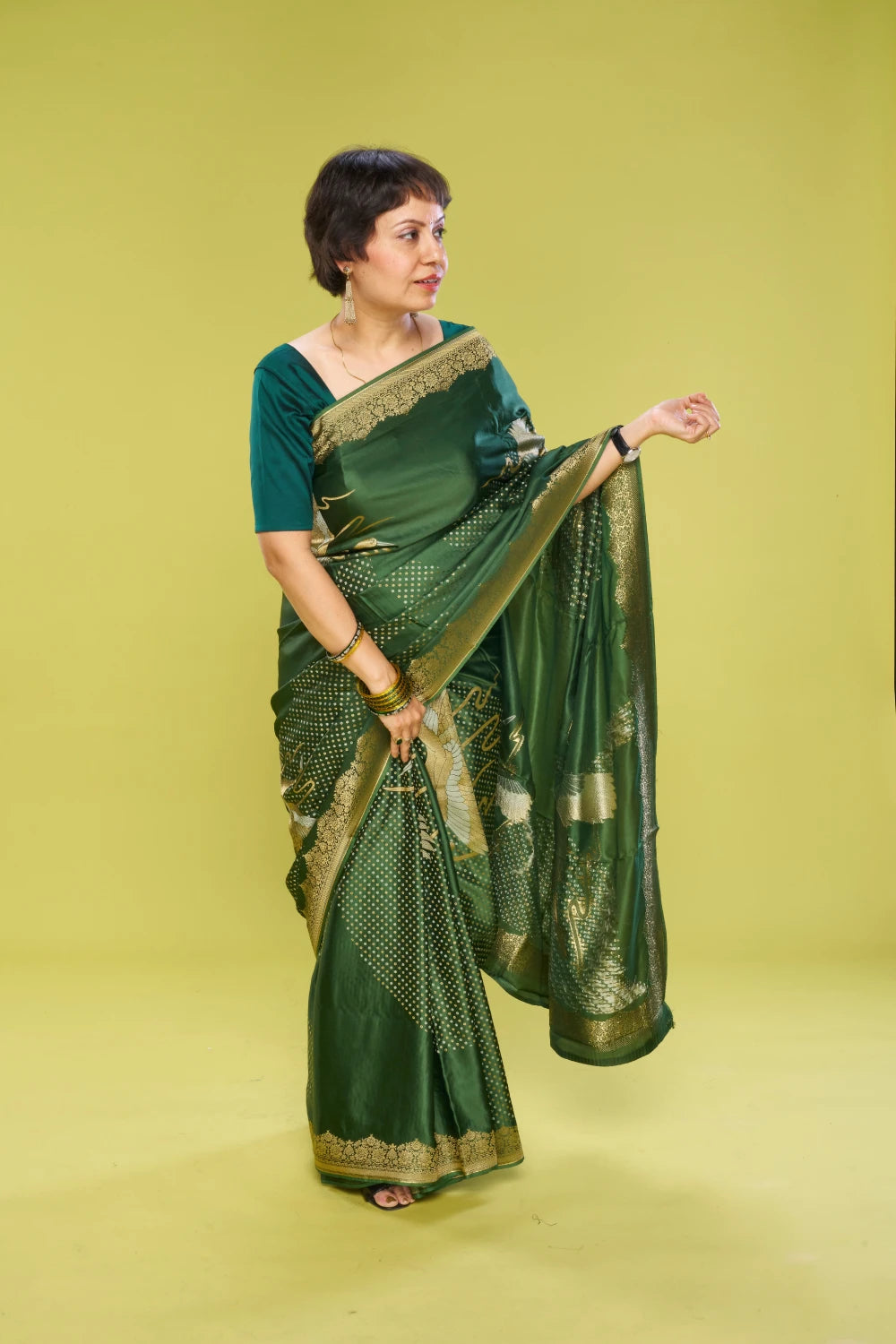 Radiantly Dark Green Elegance